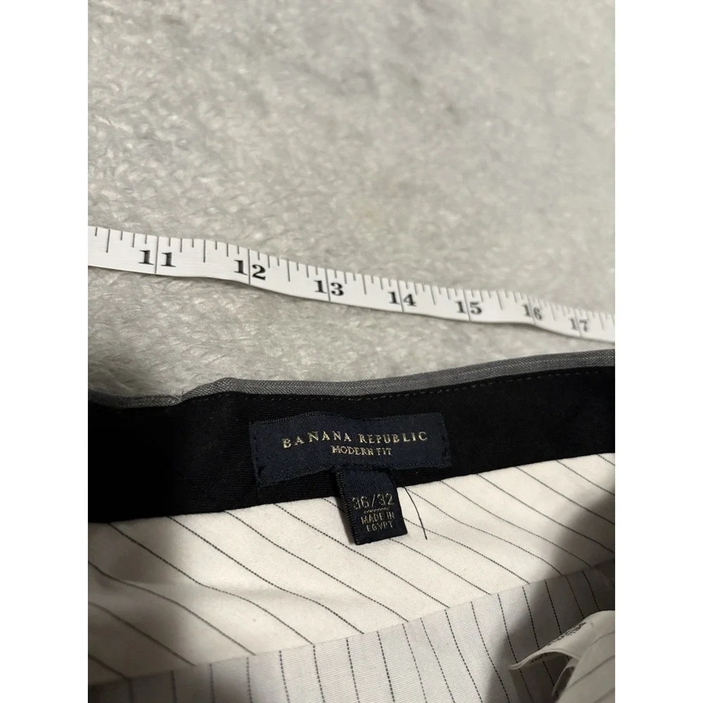 Banana‎ Republic Modern Fit Men's Gray Striped Wool Dress Pants 36x32 Trousers